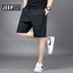JEEP SPIRIT Jeep five-quarter pants men's summer ice silk thin quick-drying breathable casual loose plus size sports shorts beach 7029 black M 80-100Jin Jin equals 0.5 kg