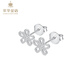 Cuihua pt950 platinum five-flower earrings, platinum earrings, jewelry, anniversary gifts, birthday gifts for girlfriends and wives, five-flowered earrings, total weight about 1.3g