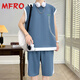Mfro gefälschter zweiteiliger T-Shirt Herren-Sommeranzug New American Lose Casual Shorts Zwei-teilige runde Hals-vielseitige Kurzärärmel-Männer 686 Meter weißer Anzug M ca.