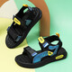 2025 new boys' sandals, medium and large children's sandals Pikachu summer boys' beach shoes, handsome and versatile primary school students, black orange 40