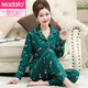 Modal brand mother pajamas for women in spring and autumn style Xinjiang cotton large-size thin long-sleeved middle-aged and elderly home clothing set summer XE-2687 2XL [Suggested weight: 140-160Jin [Jin equals 0.5 kg]]