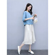 Hengyuanxiang cotton and linen dress for women loose 2025 summer new product casual age-reducing two-piece set temperament linen fashion suit white top + beige skirt S [80-105Jin[Jin equals 0.5 kg]]