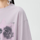 Jiangnan Buyi (JNBY) [same style in the mall] 25 Spring New T-shirt for Women's Fun Cat Print Loose Round Neck Middle Sleeve 5P2112550 671/Gray Powder M