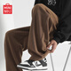MINISO Coffee Color Retro Corduroy Pants Men's Autumn and Winter Chenille Heavyweight Hong Kong Style Large Size Straight Pants Trendy Casual Pants Coffee Color L 175 (Priority for collection and purchase)