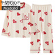Pyjamas modal pour les femmes au printemps et à l'automne coton pur pantalon à manches longues mignons en deux pièces pour les étudiants pour porter des vêtements d'été, d'automne et d'hiver GXT9928 L (recommandé 95-115jin [Jin est égal à 0,5 kg]))