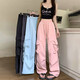 
Multi-pocket casual ice silk work pants for men and women neutral summer outdoor trousers trendy couple casual pants KXW 687 blue [ice silk work pants] 3XL [145-160Jin [Jin equals 0.5 kg]]