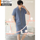 Pajamas modal Été coton pur pur short à manches courtes cardigan cardigan mince cutané de grande taille de couleur solide de couleur décontractée de la maison.