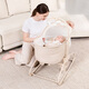 Mestrom überredet das Baby zum Schlafen mit Neugeborenen Baby Elektro -Schaukelstuhl Kleinkind Schaukelbett Cradle Bett Baby Schaukelstuhl kann flach sitzen Khaki 9855