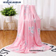Cotton silk artificial cotton double layer blanket for children and infants summer thin cover single quilt double-sided cotton silk summer cool quilt Blossoming pink 110*140cm (double layer single cover)