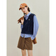 
Inman College Style Cable Color Points Layered Knitted Vest 2025 Autumn Women's New Retro Vest Sweater Dark Blue M