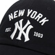 Major League Baseball (MLB) official Zhang Linghe same style hat for men and women, fashionable summer sun visor baseball cap, peaked cap, big head outdoor hat, New York Yankees/black/KARINA same style, one size F