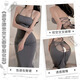 Feimu sexy pijamas uniforme de hielo seda seda falda de cadera de la cadera divertida pasión seductora mujeres sexy 6625 gris + 7365 medias de suspensión gris todo tamaño
