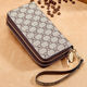 Xiangfu Handtasche Damen Clutch Bag European und American Fashion Wallet Frauen Langer Kapazität großer Kapazität Reißverschluss Kupplungsbeutel GD Doppelzipper-Dark Brown