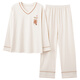 MUJI COM MUJI COM same pajamas for women in spring and autumn pure cotton Korean version large size long sleeve two-piece suit casual summer autumn and winter home clothes can be worn outside GXT9928 M (recommended 75-95Jin [Jin equals 0.5 kg])