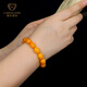 Jiale old beeswax bracelet for men and women, chicken oil yellow amber barrel bead bracelet, Baltic sea beeswax accessories, genuine gift for girlfriend, about 12.9-13.9g, 14 pieces