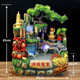 Ornamentos de la rueda de exhibición Creative Rockery Flowing Fountain Transportation Zhaocai Sala de estar Sala de estar en el escritorio de oficina en el hogar Regalo de gran tamaño 12804 Fog sin niebla