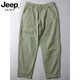 Jeep Spirit Pantalones casuales para hombres Pantalones de algodón puro de algodón ancho Pantalones de harén japoneses sueltos para hombres Pantalones de trabajo versátiles 6626 Negro 38