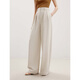 Langzi high-end straight wide-leg pants, temperament formal pants, summer new professional suit pants, white velvet M