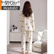 Modal Pyjamas für Frauen im Frühjahr und Herbst Pure Cotton Long-Ärger-Strickjacken Feel Cute Cotton können außerhalb von Freizeitkleidungsanzug für Frauen F9227 L [Empfohlen 100-120jin [Jin gleich 0,5 kg] tragen]