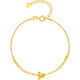 Saturday Lucky Yellow 18K Gold Bracelet Female Butterfly Color Gold Bracelet Birthday Gift C0713420 16+3cm