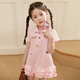 LUSON Little O Bao Children's Clothing Baby Embroidered Polo Dress Women's 2025 Summer New Girls' Fashionable Skirt Set