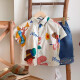 
Liubei children's short-sleeved shirt soft and comfortable lapel summer boy boy shirt cartoon trendy casual top cardigan p7027 single shirt 130 CM
