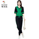 Woodpecker Ice Silk décontracté ensemble féminin 2025 Été Nouveau Âge de la mode en liberté réduisant les vêtements de sport à manches courtes (1389) Black M (suggéré 100 Jin [Jin est égal à 0,5 kg] ou moins)