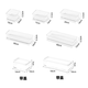 Yonghuan drawer transparent miscellaneous cosmetics lipstick washing narrow long box with lid stationery eyebrow brush storage box 4877 side U transparent basket medium length