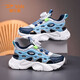 Del Hui Kinderschuhe Jungen Sportschuhe 2025 Sommer neu atmungsaktive Box Rahmenschuhe Kinder mittelgroßen großen Kindern Sandalen Z9926 Sky Blue Hollow Single Net 30 Code/innere Länge 19.0 cm