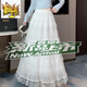 Chujing 2025 spring new spliced ​​lace high-waist skirt looks slim and sweet white original quality S 80 to 95Jin Jin is equal to 0.5 kg