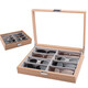 
Glasses storage box Multi-grid large-capacity sunglasses box 8-grid glasses display stand Book model 4-position linen blue