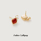Amber Lollipop jewelry earrings women's earrings light luxury gem red agate earrings anniversary birthday gift for girlfriend and wife