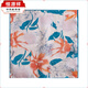 Hengyuanxiang 2025 Sinn 53 cm Maulbeerbeerbeschalel Seidenschal gebundener Hals Frauen modische und vielseitige quadratische Schalblinse Blue Graffiti Linien 53*53 cm