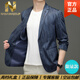 Nasawassup chaqueta de su traje de otoño de alta gama de alta gama para hombres 2025 Nuevo Retro Zhongshan Daddy traje casual Top Blue L