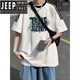 Jeep Spirit American Retro Kurzärärmelte T-Shirt Herren Sommer 2025 Neues loses Design Nische japanische Ins-Top [3899* Lion Dance] Weiß M 85-120jin [Jin ist gleich 0,5 kg]