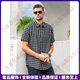 EHANGYTRSV Brand Herren Tennishemd Herren alter Qian -Stil 100% Kurzarm Shirt Houndstrap Sommer Freizeit Dünne Stil Grauer weiße Gitter m