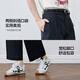Shifanli casual pants dad pants bucket pants 2025 summer new loose and comfortable balloon pants cropped pants women navy blue M
