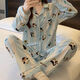 
Cloud Cotton Pajamas Women's Two-Piece Set Spring and Autumn Summer Thin Long Sleeve Student Cartoon Cute Sweet Home Clothing 3524 Blue Penguin XL 115-130Jin [Jin equals 0.5 kg]