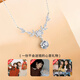 Zhou Baifu Wisteria flower sterling silver necklace for women 2025 new light luxury clavicle chain pendant birthday gift for girlfriend
