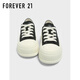 FOREVER21超厚底黑色板鞋女2025新款秋季增高透气两穿显腿长百搭休闲帆布鞋