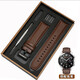 Suitable for Huawei GT3/GT4/GT2/GT5 smart GT4/magic2e men's original genuine leather watch strap GT model - dark brown + silver buckle wooden box packaging watch3 46 dial 22mm
