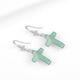 TIMESWIND natural A goods jadeite blue water cross earrings S925 silver inlaid jade earrings women's earrings blue water cross earrings D1106 S925 silver inlay (with certificate)