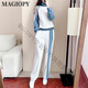 Magiopy International Luxury High-End-Marke Casual Sports Set Women's Frühling und Herbst 2025 Neues koreanisches Stil modisches Salz gebratenes graues zweiteiliges Set (ohne Velvet) S (100 Jin [Jin ist gleich 0,5 kg])