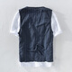 Jima British casual linen vest men's thin business vest professional vest cotton linen sleeveless formal wear Khaki XL (140-160Jin [Jin equals about 0.5 kg])