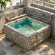 Garten Outdoor Fischteich Landschaft Rockerie Brunnen Terrasse Garten Schildkrötenpond Pixiu Fengshui Tank Fließende Ornamente 6630 Fließende Wasserlandschaft Kombination