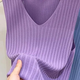 Aijiapin sommer koreanische Weste für Frauen lose Hosenträger, die vielseitige dünne, ärmellose gestrickte, gestreifte Temperament Weste gestrickt Farbe XL 115-130jin [Jin gleich 0,5 kg]