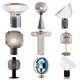 Pupan -Nachtlampe Dekorative leichte Luxusschreibtisch Lampe nordisch moderne einfache Glasdesigner Wohnzimmer Schlafzimmer Modell Zimmerlampe M1049 Rauchgrau Style Knopfschalter