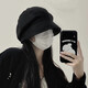 Beret Hat 2025 New Style Women's Spring, Autumn and Winter Large Head Circumference No Makeup Pile Cold Hat Showing Face Little Fisherman Hat #704-Black Main Image One Size One Size (55-58cm) Generally Can Be Weared