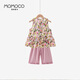 
Mamimaca MOMOCO Girls Summer Clothing Children's Two-Piece Summer Full Print Flower Fashion Set Full Print 140
