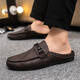 Woodpecker Summer Leather Chaussures pour hommes respirant des chaures paresseux décontractés à la mode des mocassins de haricot d'un pied pour hommes yl-d898 marron 39